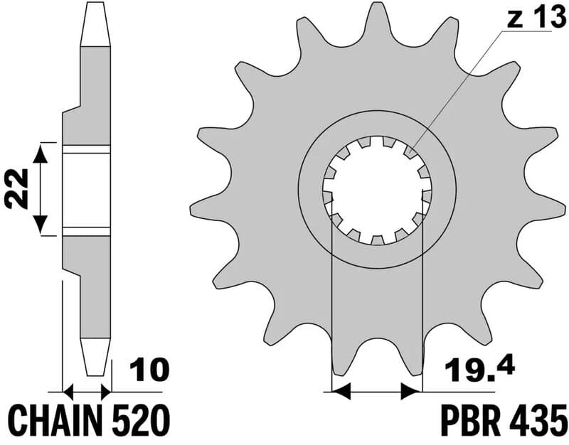 Pbr Steel Standard Front Sprocket - 520