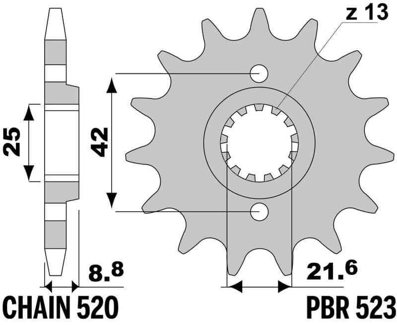Pbr Steel Standard Front Sprocket - 520