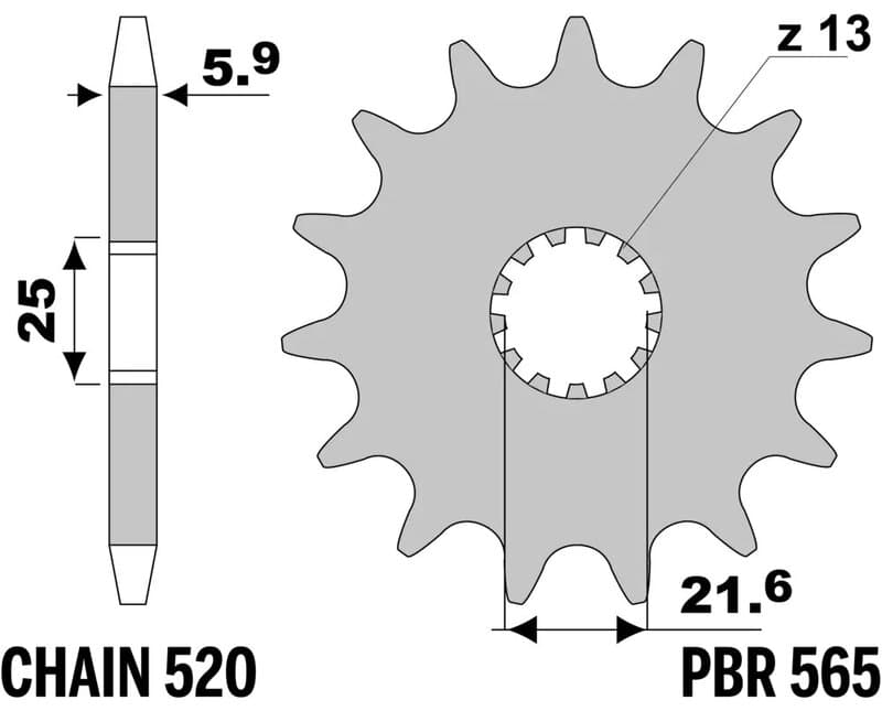 Pbr Steel Standard Front Sprocket - 520