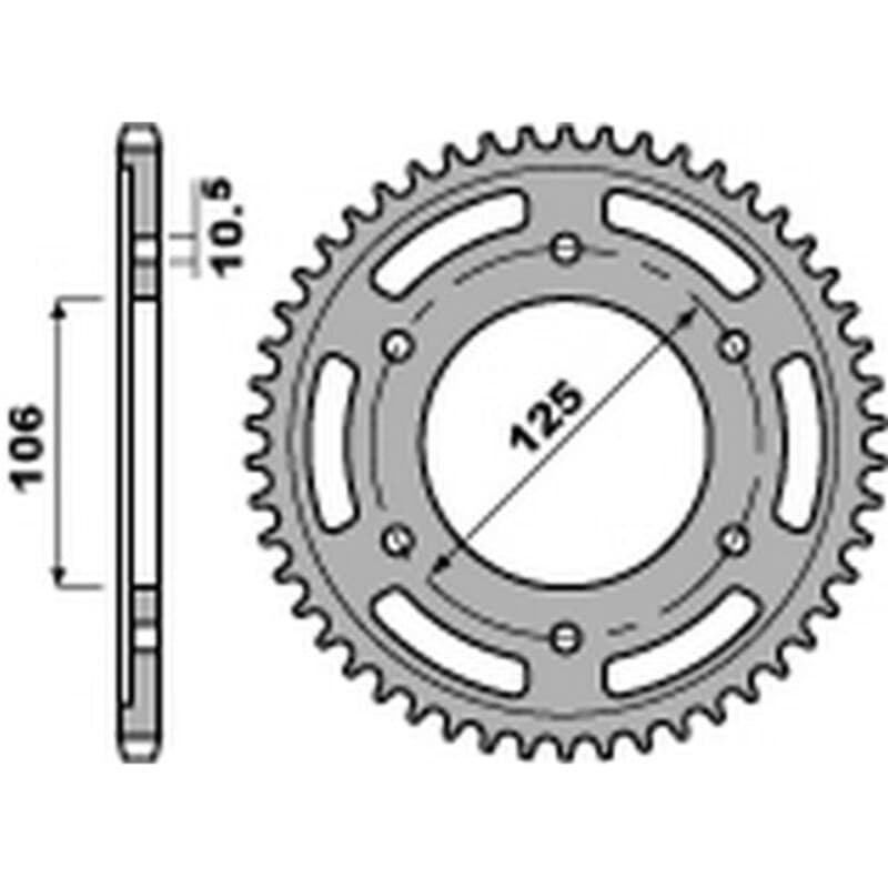 Pbr Achtertandwiel Staal Standaard - 525
