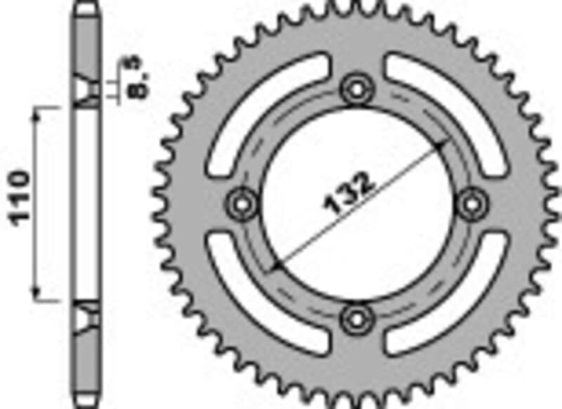 Pbr Achtertandwiel Staal Standaard - 428