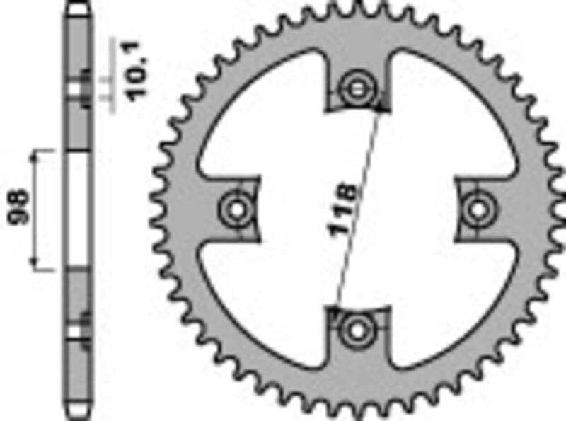 B1 Stalen standaard achtertandwiel - 520