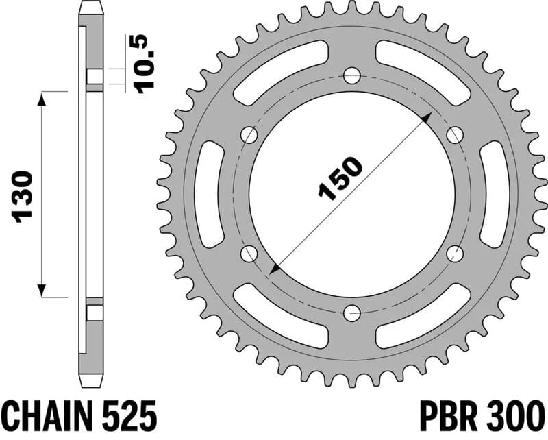 Pbr Rear Sprocket Steel Standard - 525