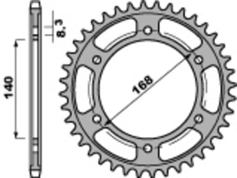 Pbr Rear Sprocket Steel Standard - 525