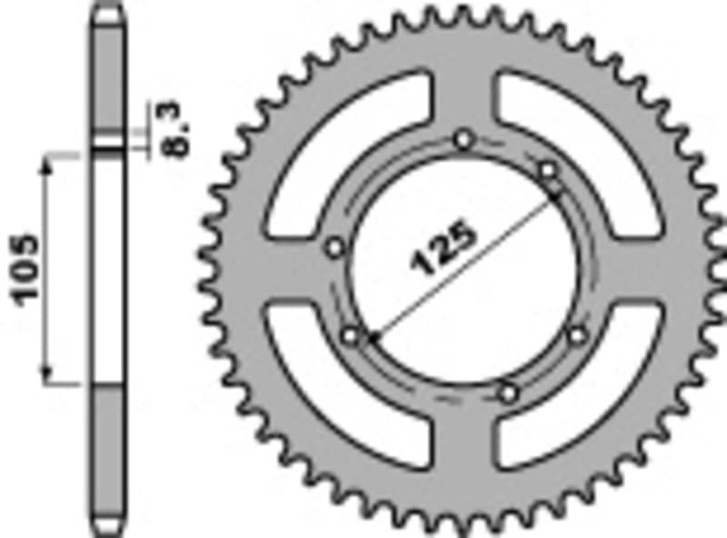 Pbr Rear Sprocket Steel Standard - 428
