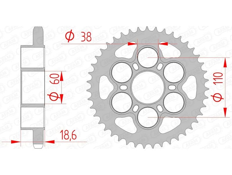 Afam Rear Sprocket Steel Standard - 525