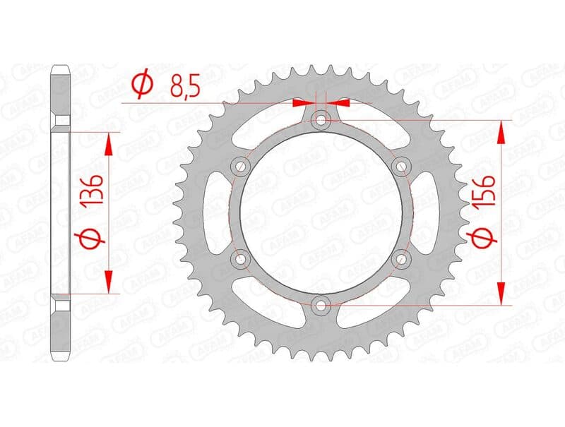 Afam Rear Sprocket Steel Standard - 520