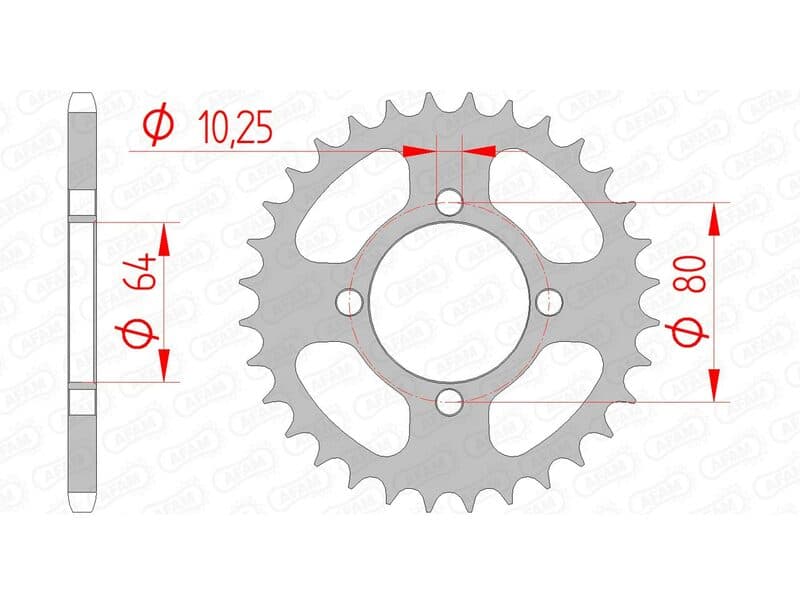 Afam Rear Sprocket Steel Standard - 520