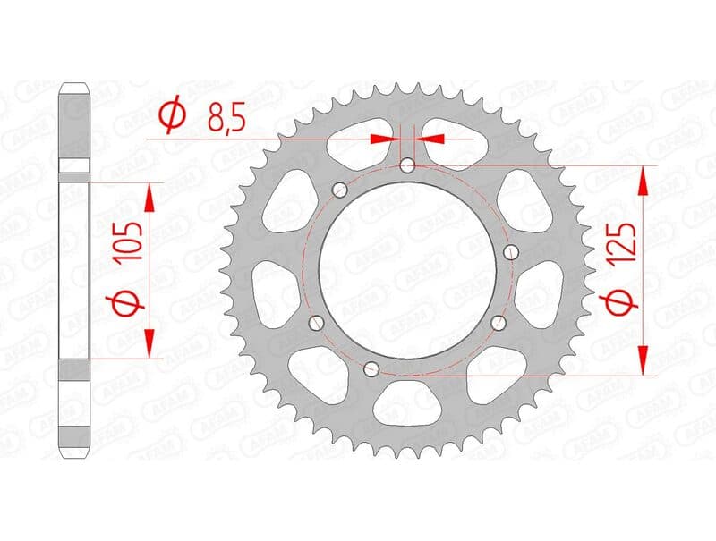 Afam Rear Sprocket Steel Standard - 428