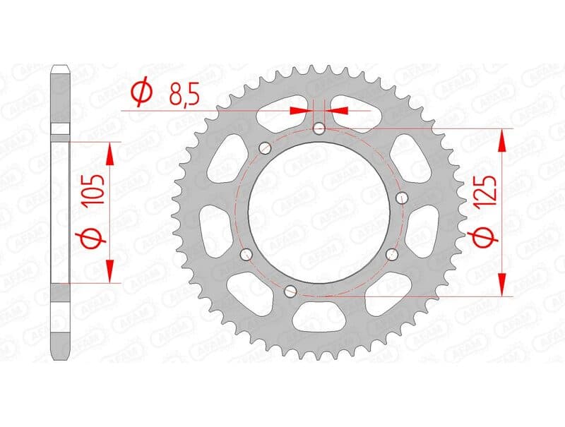 Afam Rear Sprocket Steel Standard - 420