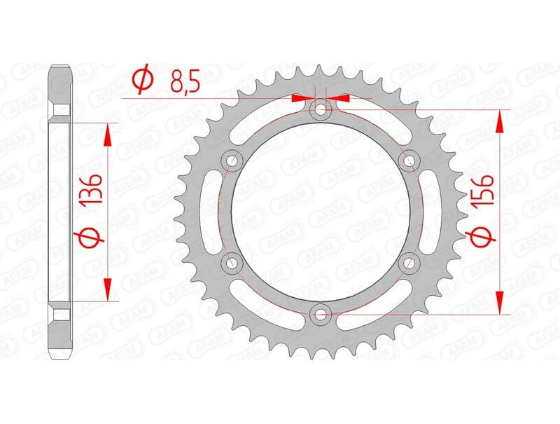 Afam Rear Sprocket Steel Standard - 525
