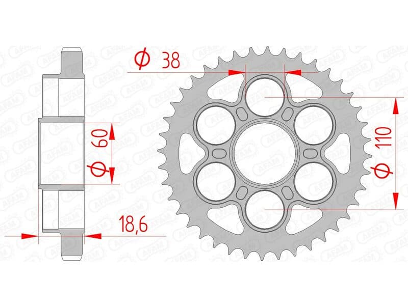 Afam Rear Sprocket Steel Standard - 530