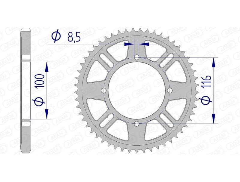 Afam Achtertandwiel Aluminium Standaard - 428