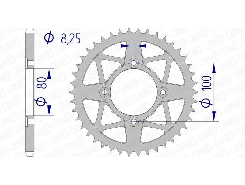 Afam Achtertandwiel Aluminium Standaard - 520