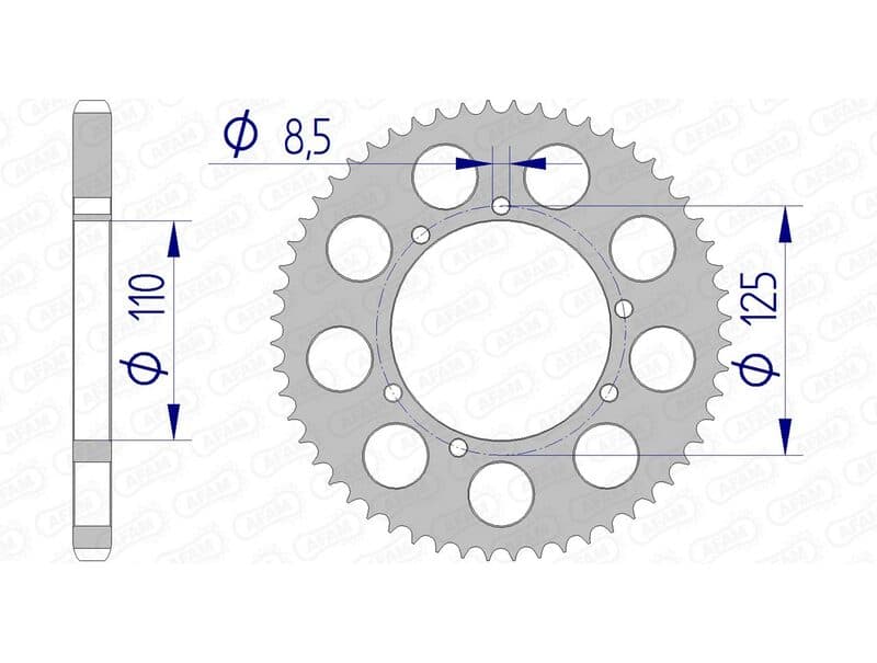 Afam Achtertandwiel Aluminium Standaard - 428
