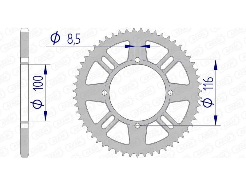 Afam Achtertandwiel Aluminium Standaard - 420