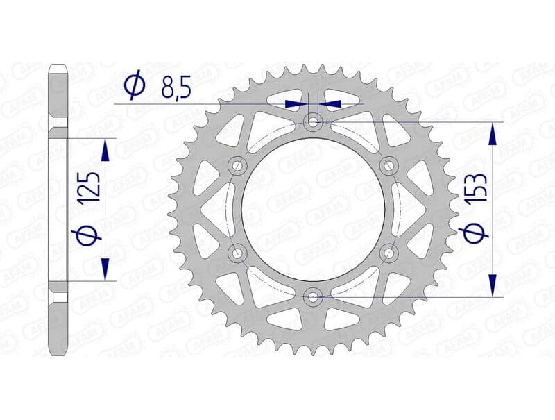 Afam Achtertandwiel Aluminium Standaard - 520