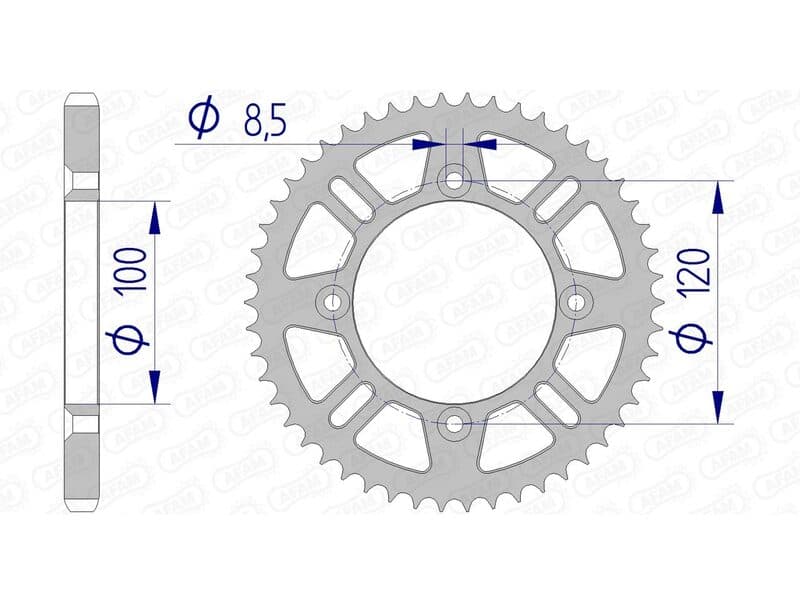 Afam Achtertandwiel Aluminium Standaard - 428
