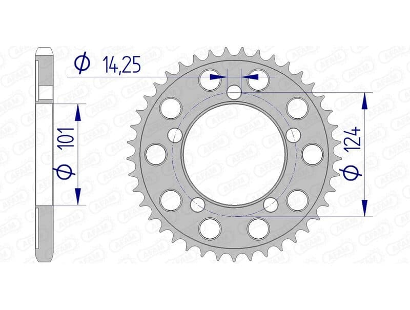 Afam Achtertandwiel Aluminium Standaard - 525