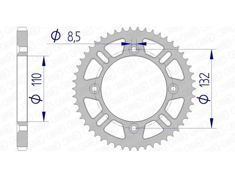 Afam Achtertandwiel Aluminium Standaard - 428