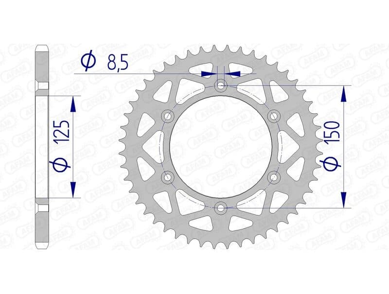 Afam Achtertandwiel Aluminium Standaard - 520