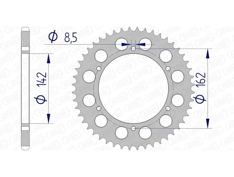 Afam Achtertandwiel Aluminium Standaard - 520