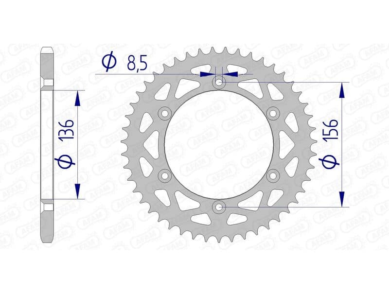 Afam Achtertandwiel Aluminium Standaard - 520