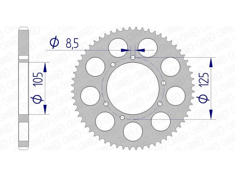 Afam Achtertandwiel Aluminium Standaard - 428