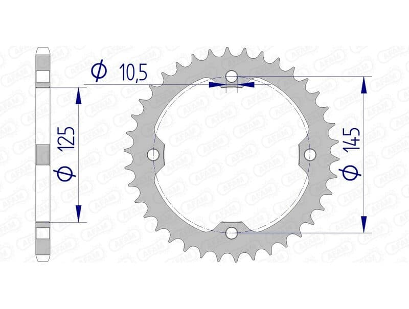 Afam Achtertandwiel Aluminium Standaard - 520