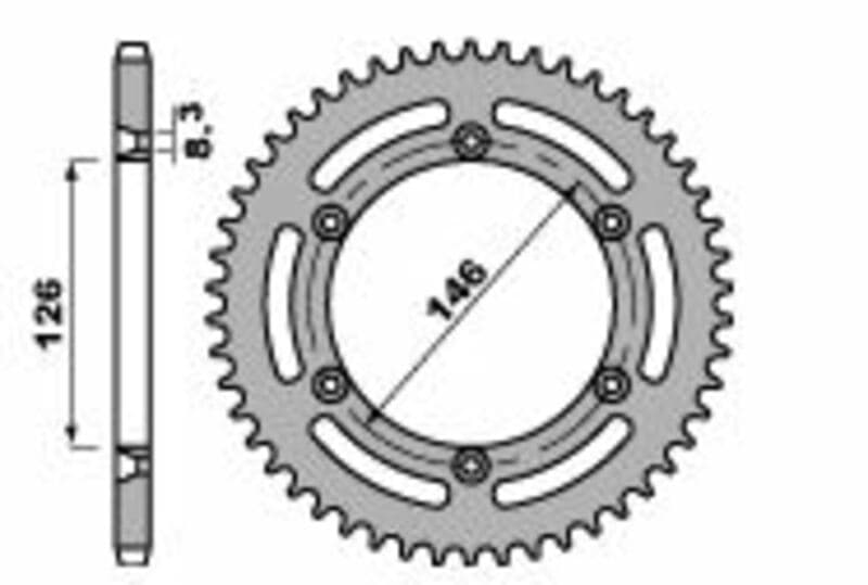 Pbr Achtertandwiel Staal Standaard - 428