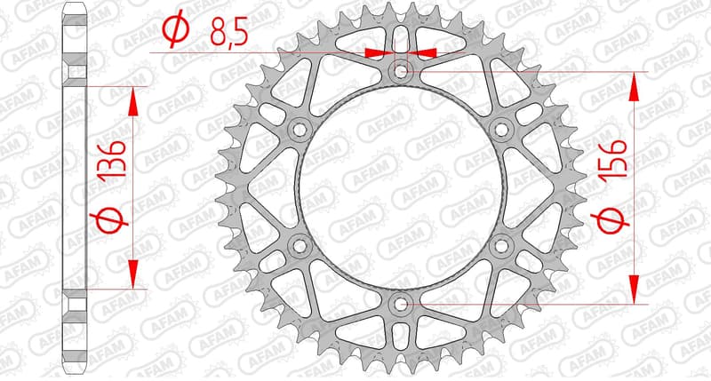 Afam Rear Sprocket Afam Steel Self Cleaning - 520