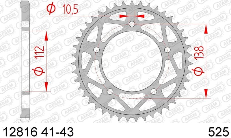 Afam Rear Sprocket Steel Standard - 525