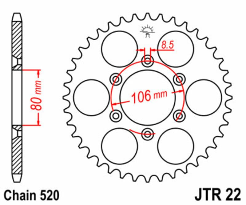 Jt Sprockets Steel Standard Rear Sprocket - 520