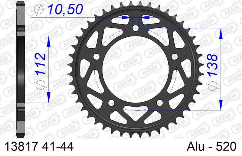 Afam Achtertandwiel Aluminium Standaard - 520