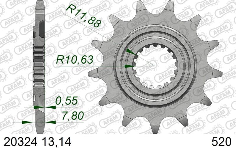 Afam Steel Standard Front Sprocket - 520