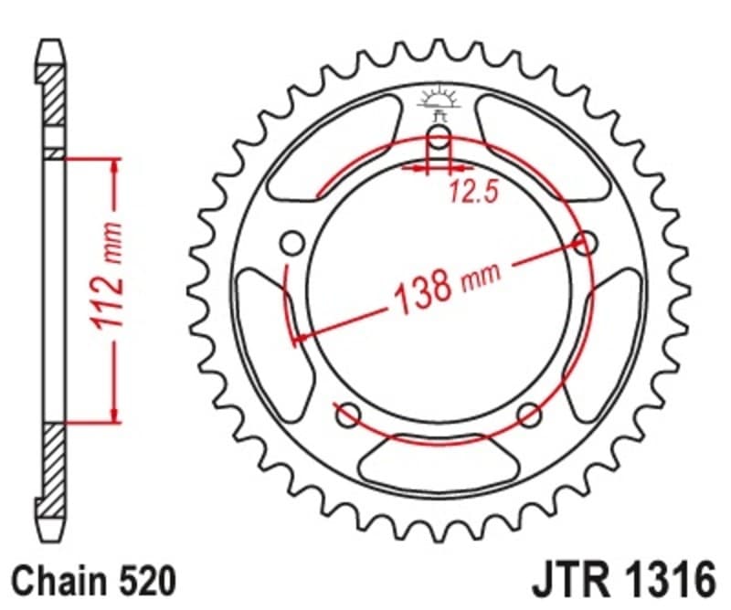 Jt Sprockets Steel Standard Rear Sprocket - 520