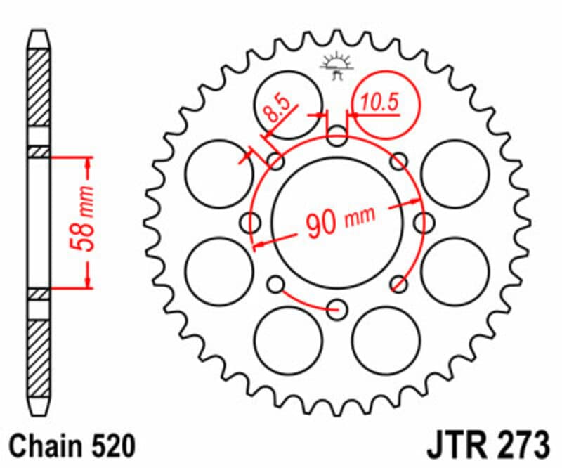 Jt Sprockets Steel Standard Rear Sprocket - 520