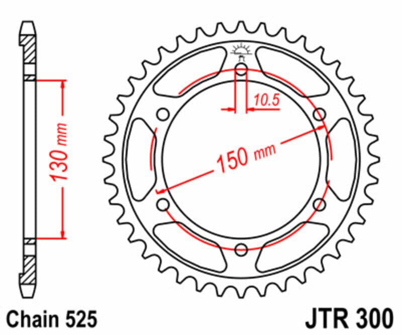 Jt Sprockets Rear Sprocket Steel Standard - 525