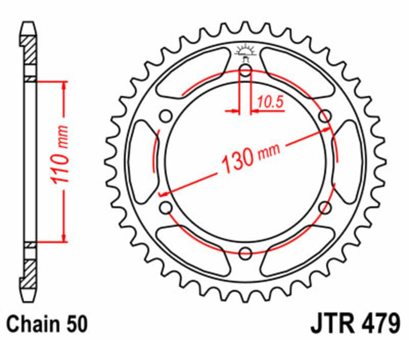 Jt Sprockets Rear Sprocket Steel Standard - 530