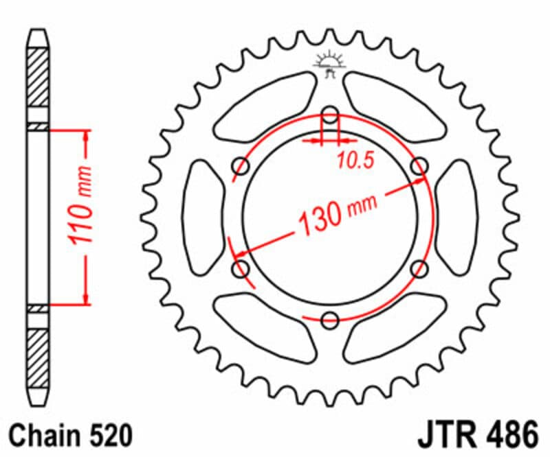 Jt Sprockets Steel Standard Rear Sprocket - 520