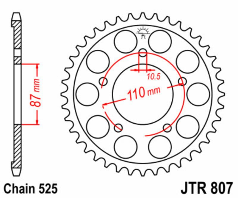 Jt Sprockets Rear Sprocket Steel Standard - 525