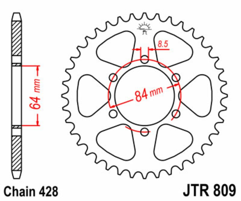Jt Sprockets Rear Sprocket Steel Standard - 428