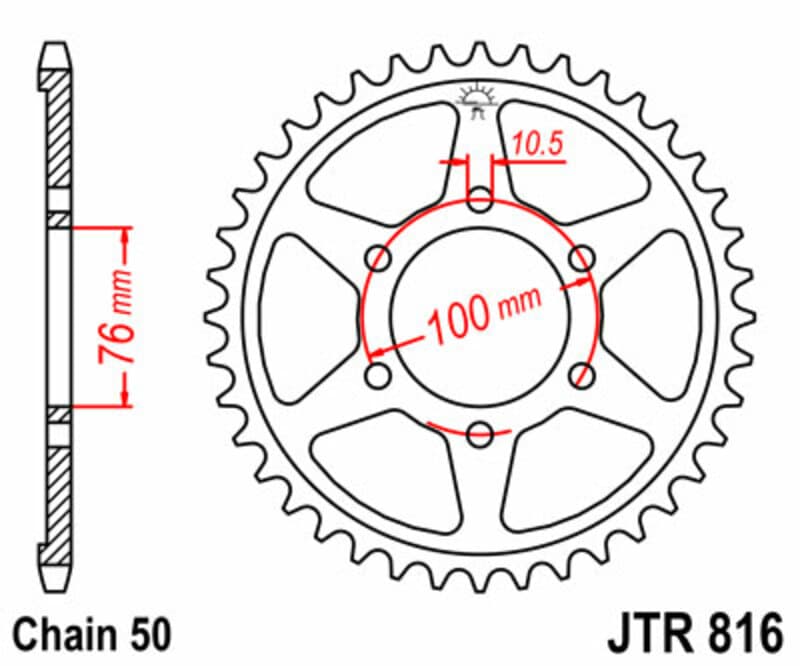 Jt Sprockets Rear Sprocket Steel Standard - 530