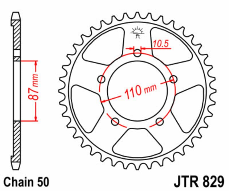 Jt Sprockets Rear Sprocket Steel Standard - 530
