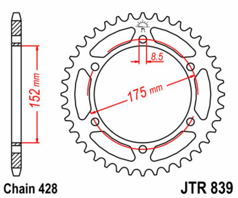 Jt Sprockets Rear Sprocket Steel Standard - 428