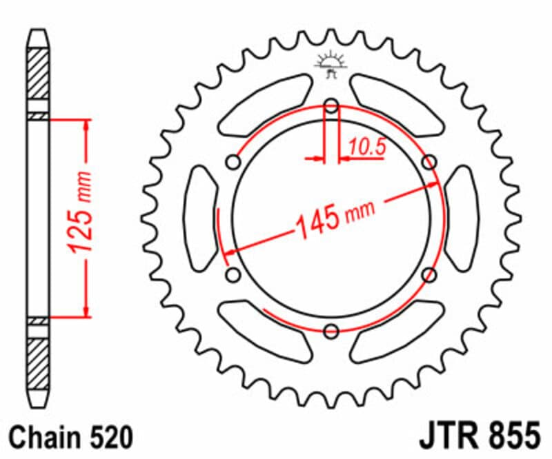 Jt Sprockets Steel Standard Rear Sprocket - 520