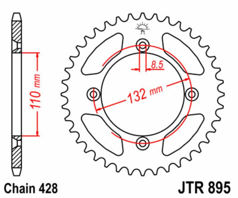 Jt Sprockets Rear Sprocket Steel Standard - 428