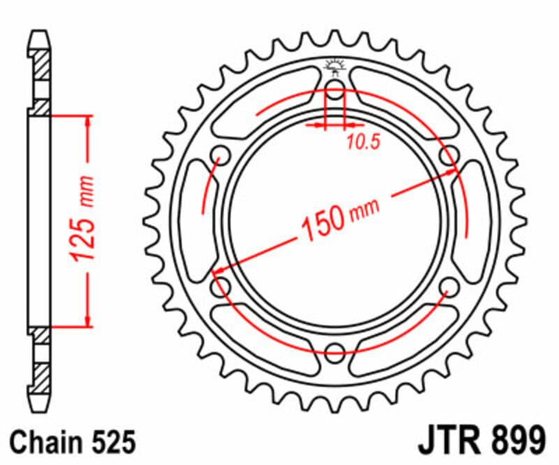 Jt Sprockets Rear Sprocket Steel Standard - 525