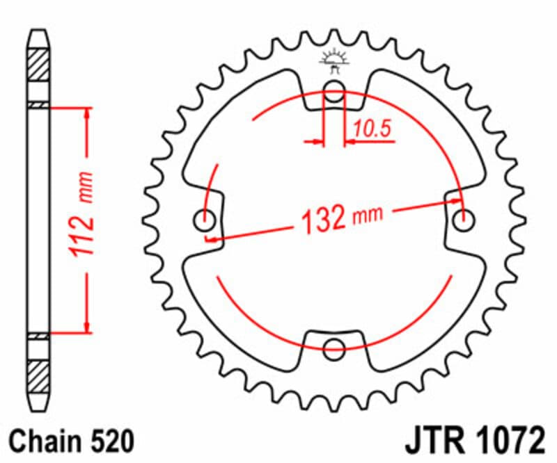 Jt Sprockets Steel Standard Rear Sprocket - 520