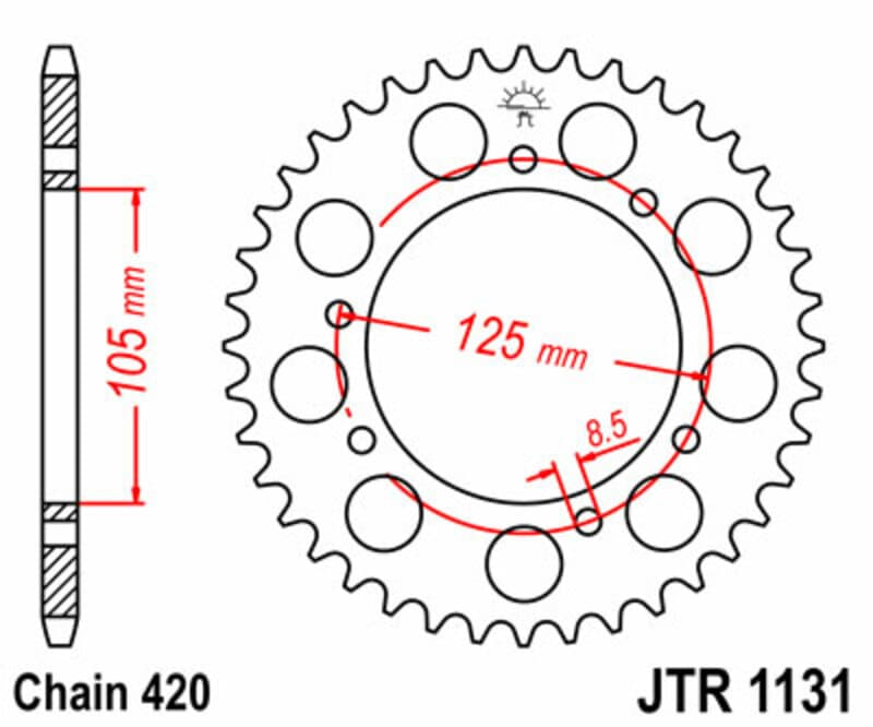 Jt Sprockets Rear Sprocket Steel Standard - 420